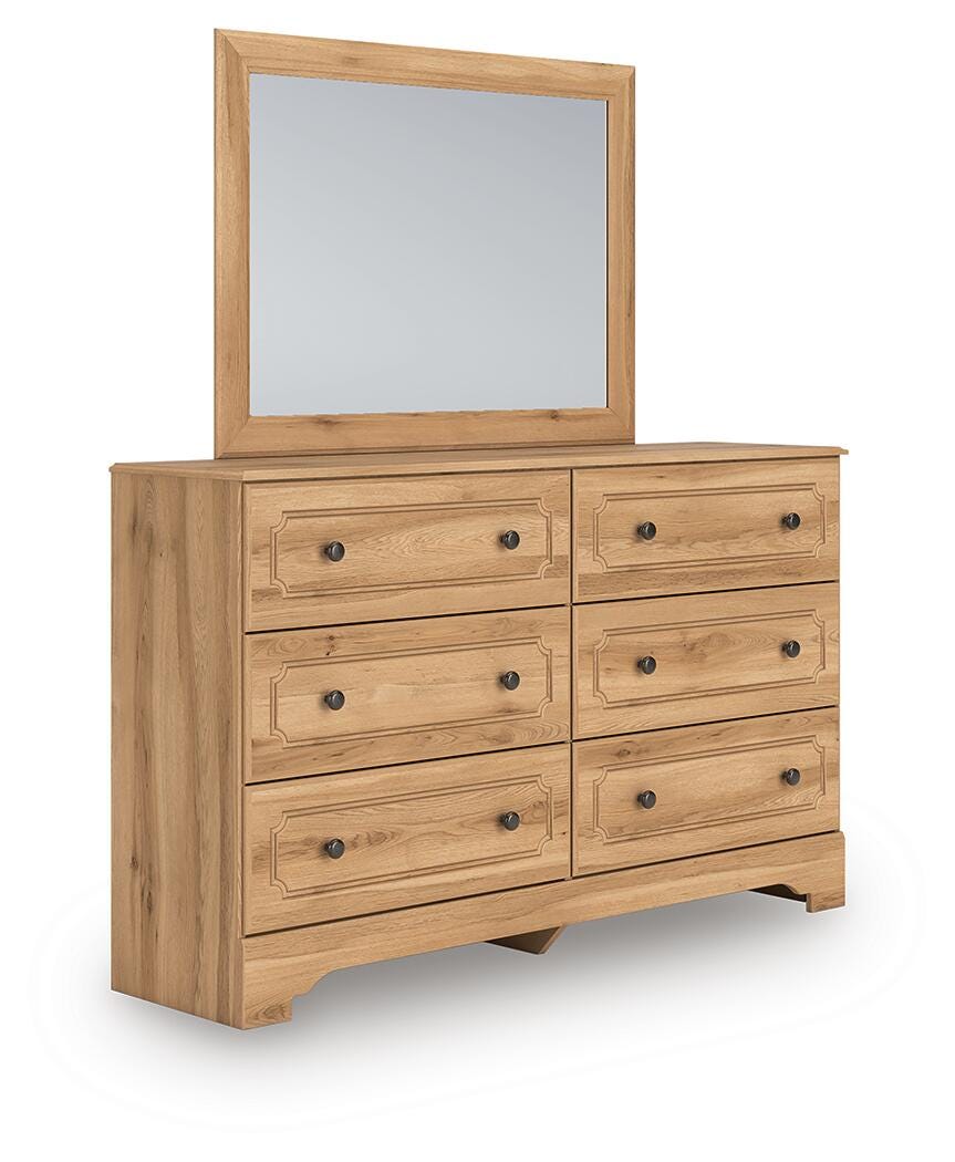Aleaport Warm Brown Full Panel Bed, Dresser, Mirror, Chest and Nightstand