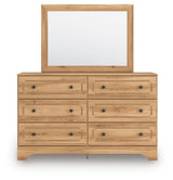 Aleaport Warm Brown Full Panel Bed, Dresser, Mirror, Chest and Nightstand