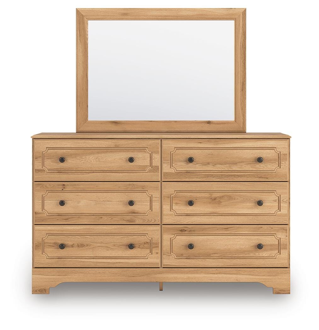 Aleaport Warm Brown Full Panel Bed, Dresser, Mirror, Chest and Nightstand