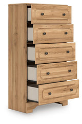 Aleaport Warm Brown Full Panel Bed, Dresser, Mirror, Chest and Nightstand