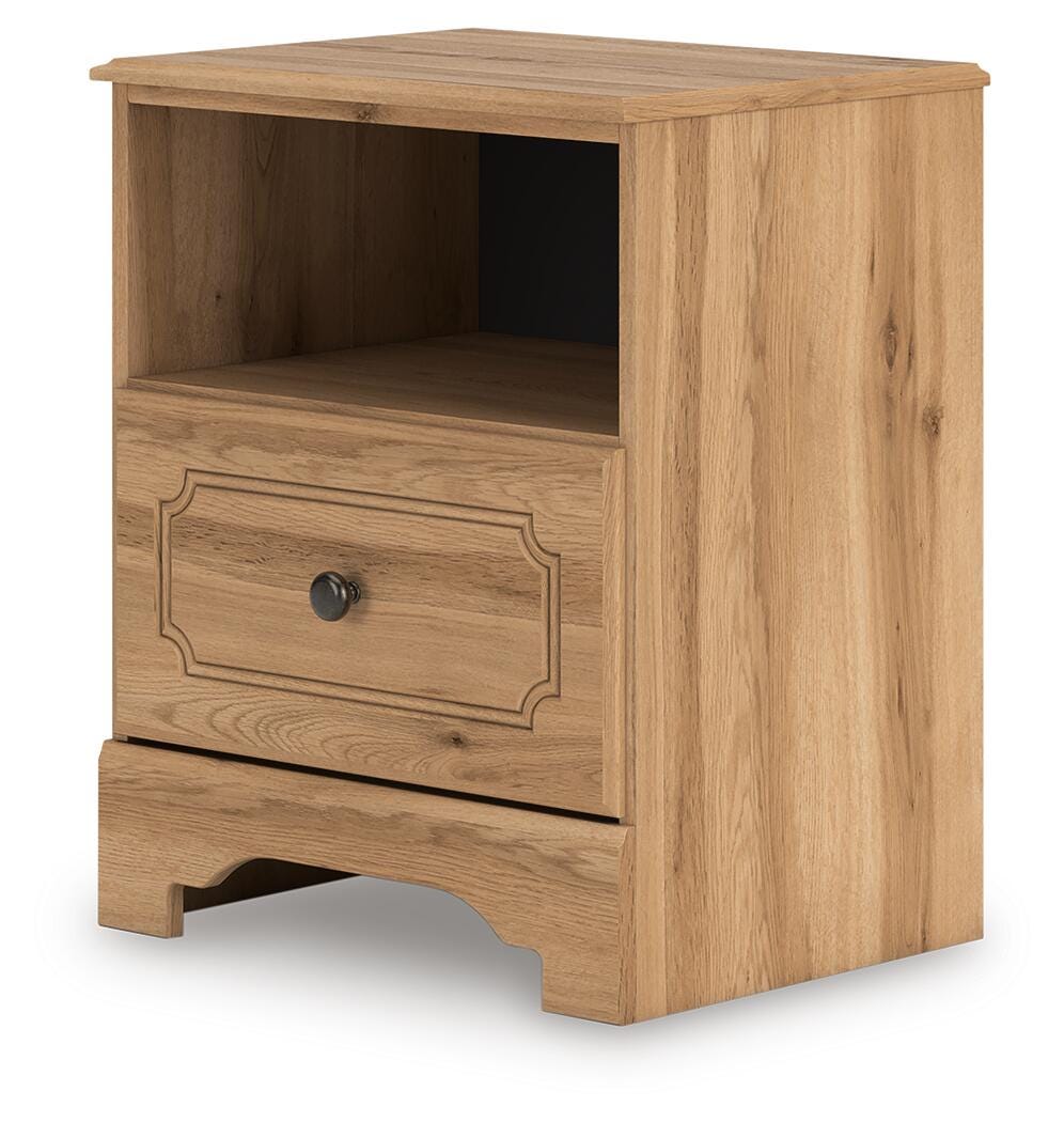 Aleaport Warm Brown Full Panel Bed, Dresser, Mirror, Chest and Nightstand
