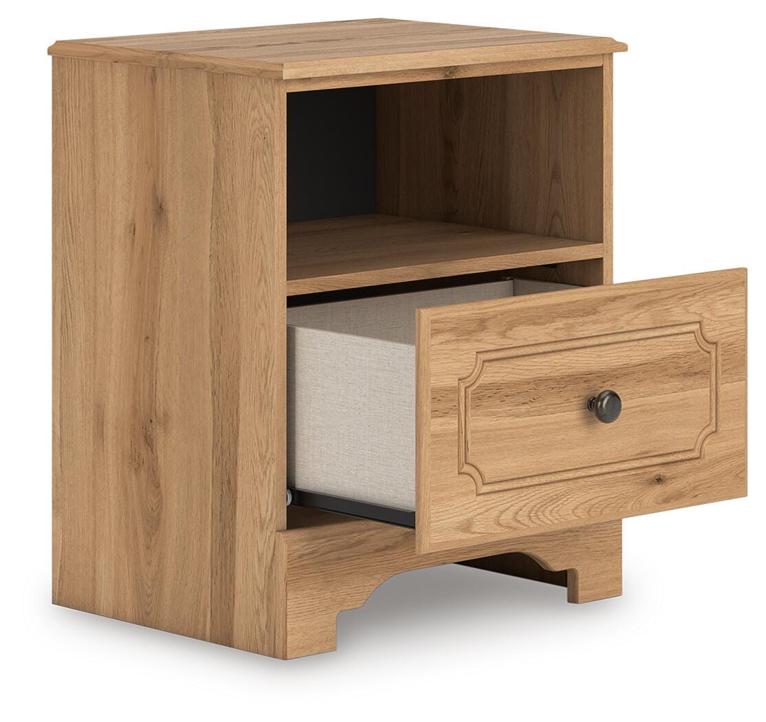 Aleaport Warm Brown Full Panel Bed, Dresser, Mirror, Chest and Nightstand