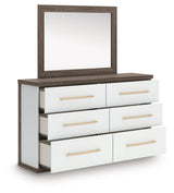 Mazilar Brown Dresser and Mirror
