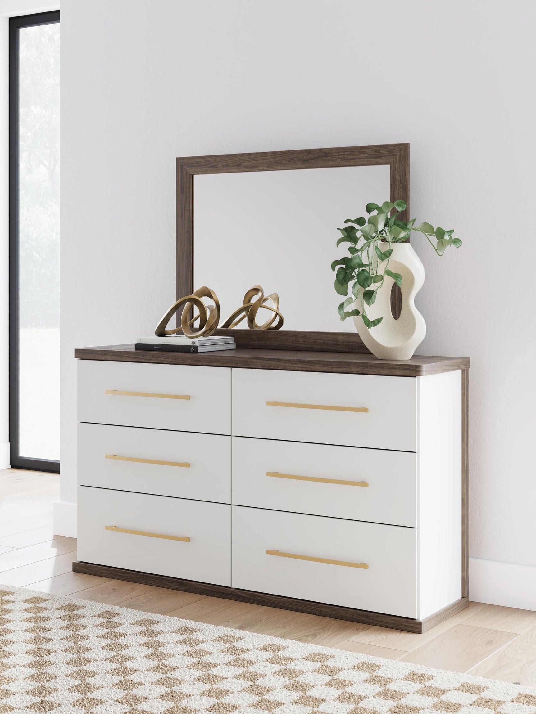 Mazilar Brown Dresser and Mirror