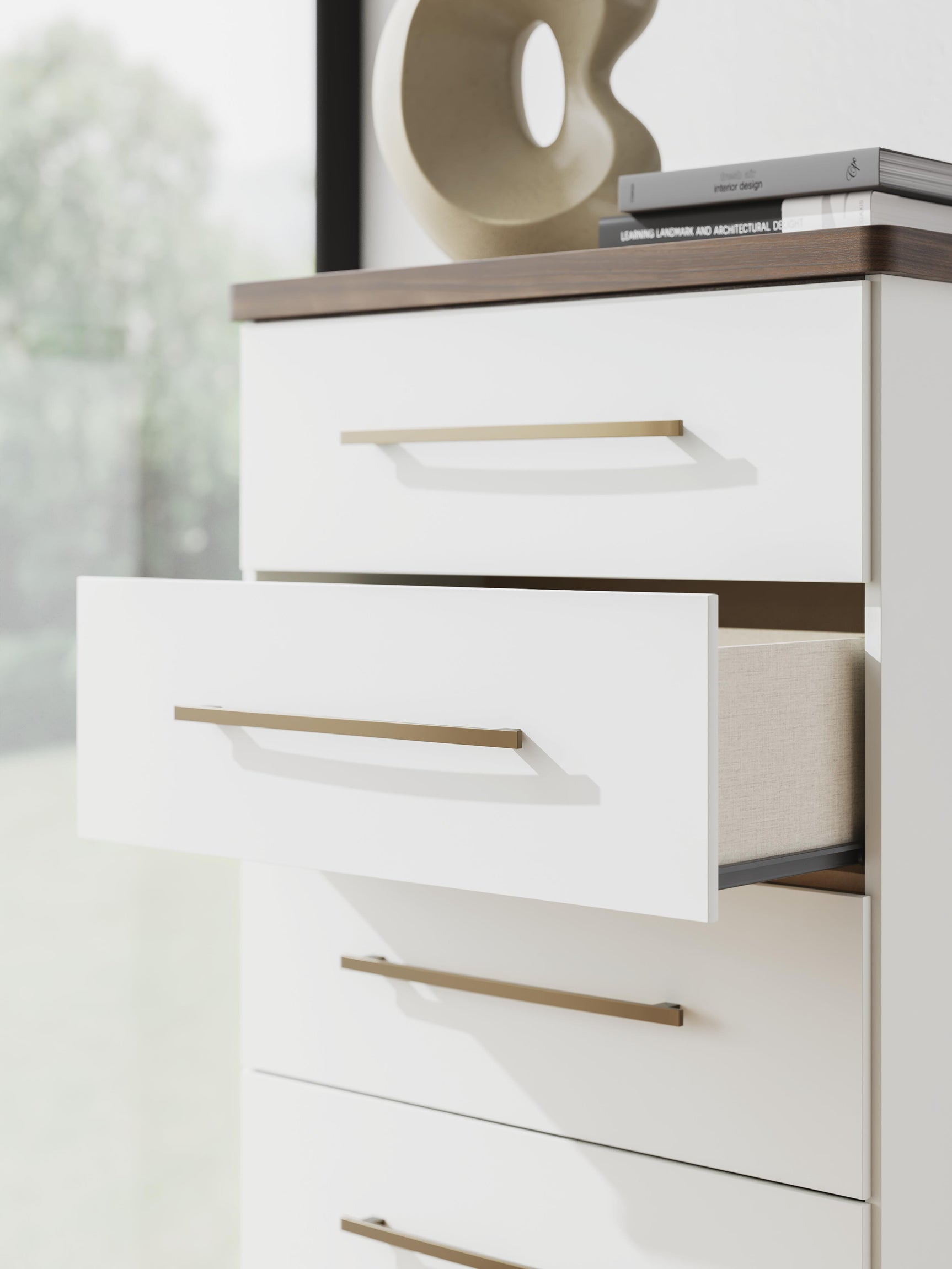 Mazilar Brown/White Chest of Drawers