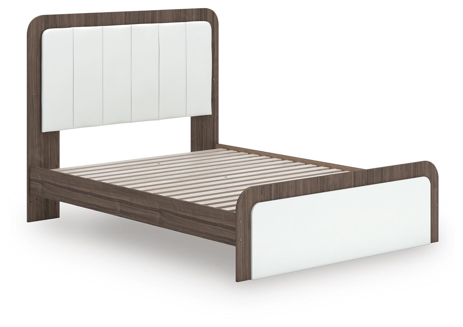 Mazilar White/Brown Queen Upholstered Bed