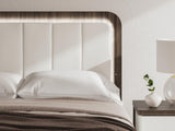 Mazilar White/Brown Queen Upholstered Bed