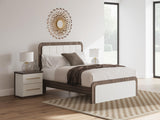 Mazilar White/Brown Queen Upholstered Bed