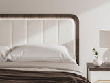 Mazilar White/Brown King Upholstered Bed