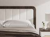 Mazilar White/Brown King Upholstered Bed