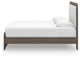 Mazilar White/Brown King Upholstered Bed (Online Special Price)