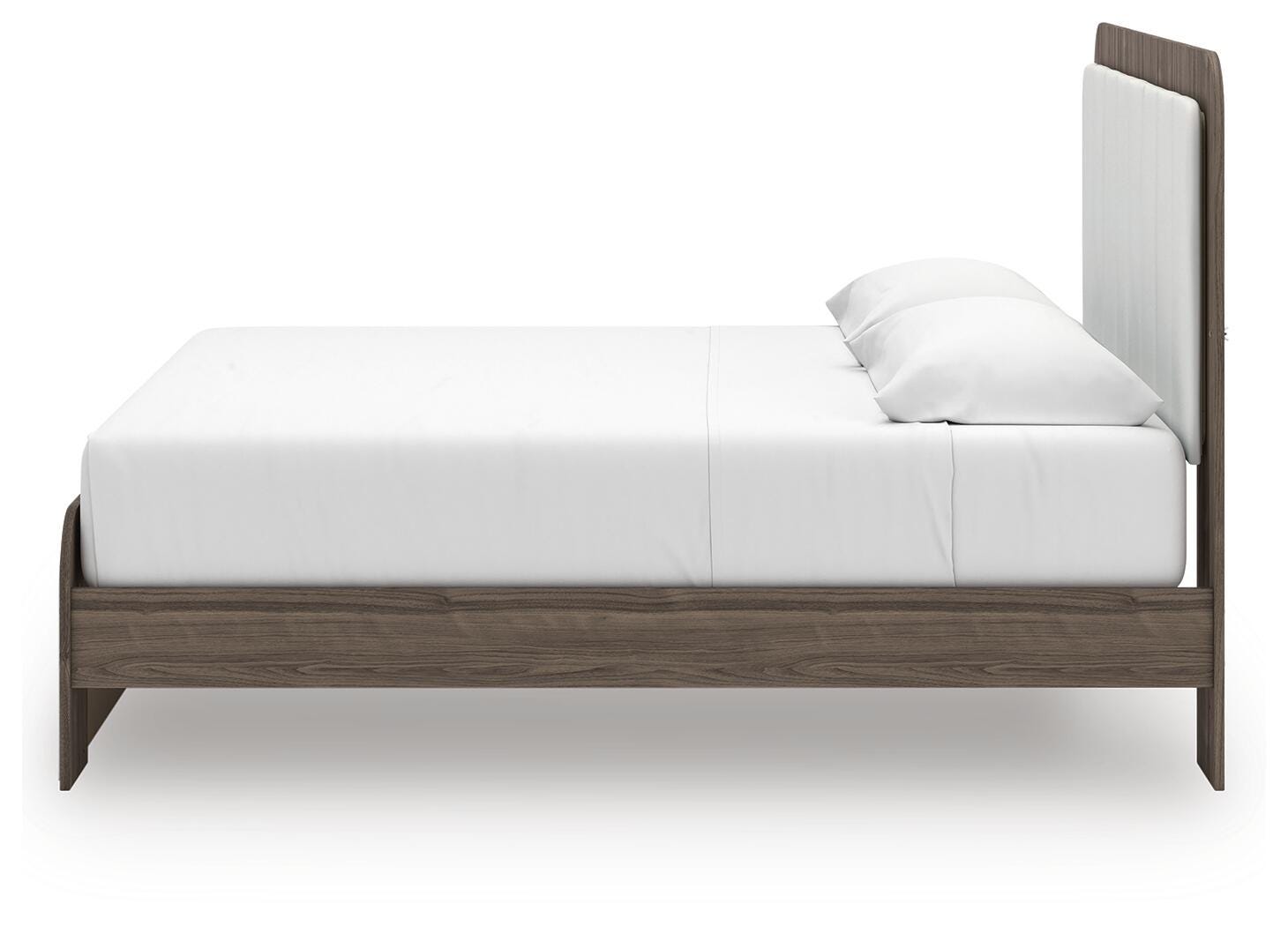 Mazilar White/Brown King Upholstered Bed