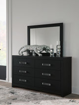 Maeling Black Dresser and Mirror
