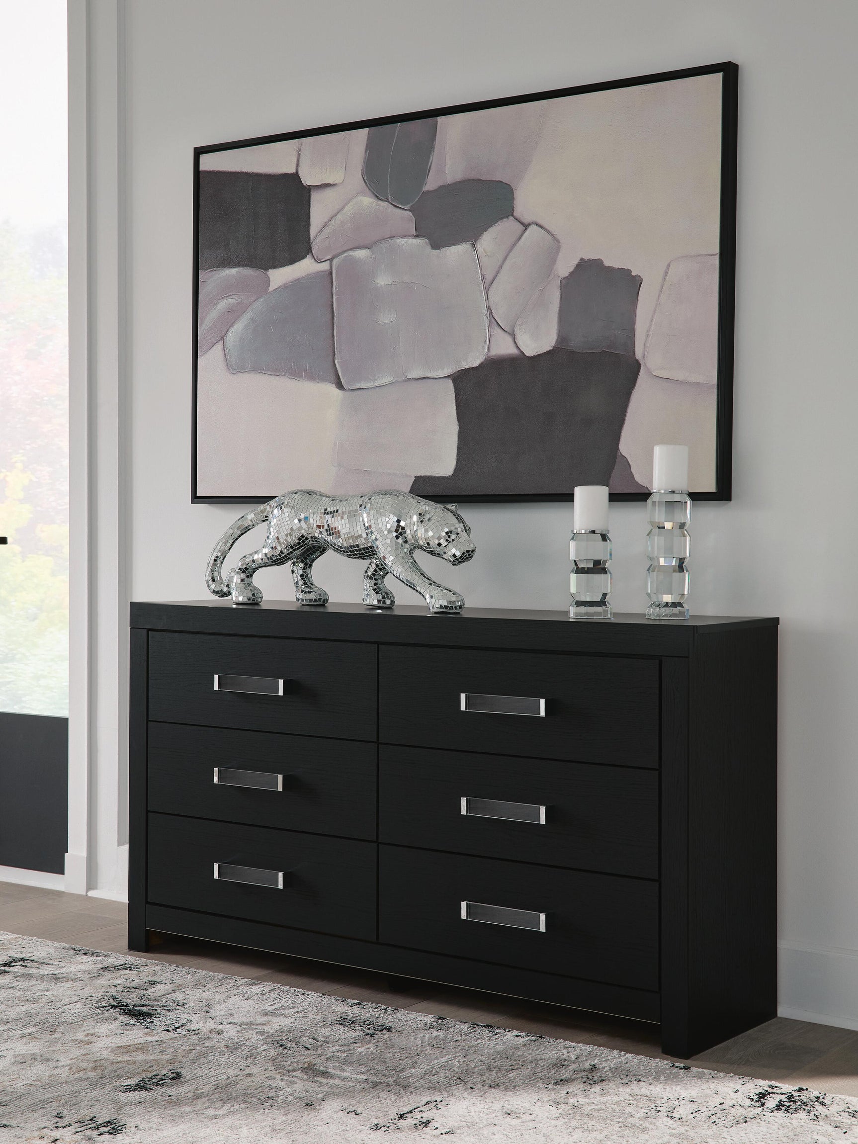 Maeling Black Six Drawer Dresser (Online Special Price)