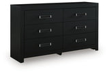Maeling Black Six Drawer Dresser (Online Special Price)