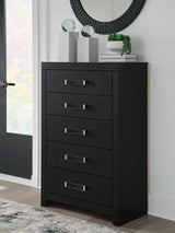 Maeling Black Five Drawer Chest