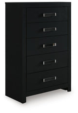 Maeling Black Five Drawer Chest