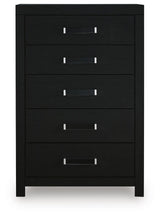 Maeling Black Five Drawer Chest