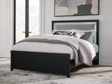 Maeling Black Queen Upholstered Panel Bed (Online Special Price)