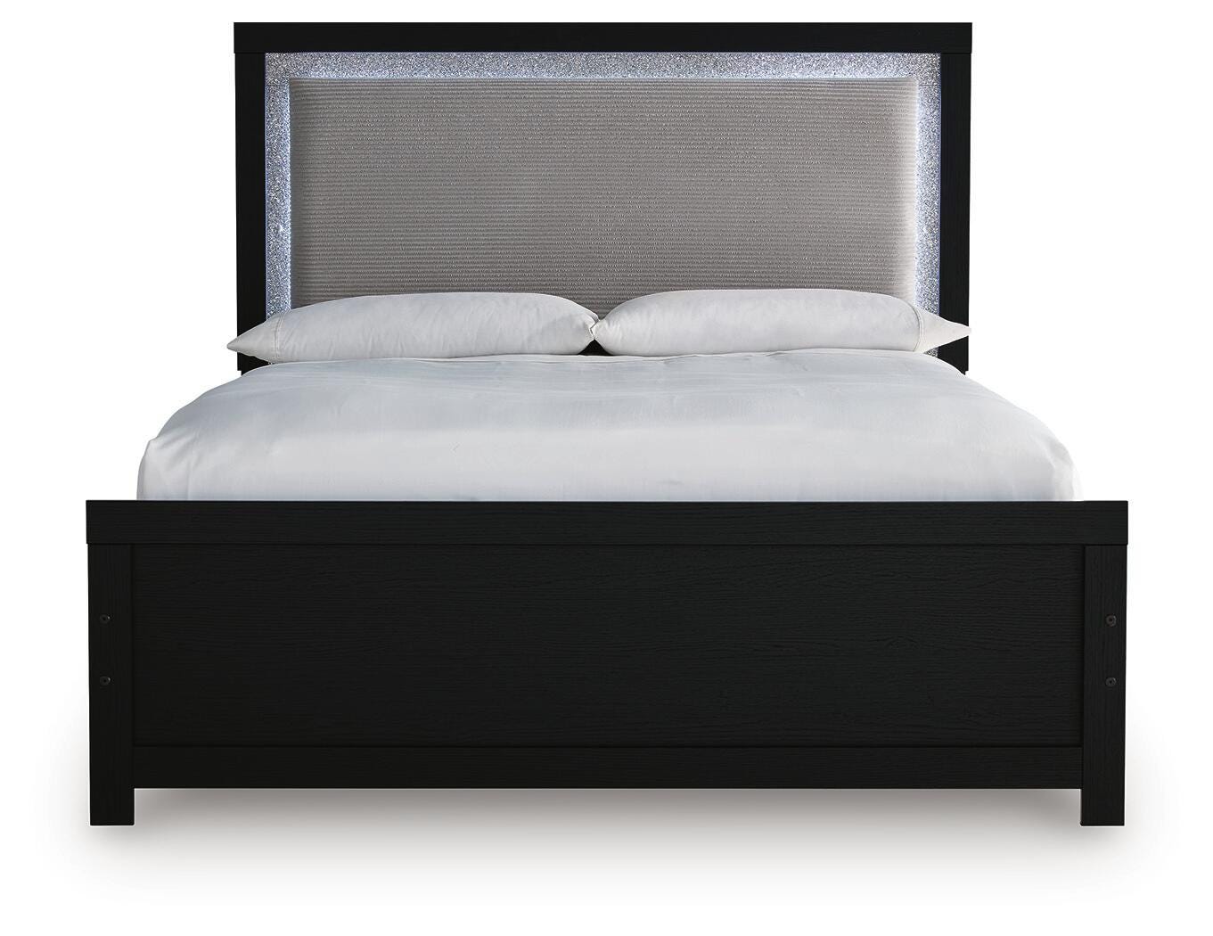 Maeling Black Queen Upholstered Panel Bed (Online Special Price)