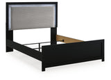 Maeling Black Queen Upholstered Panel Bed (Online Special Price)