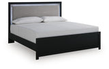 Maeling Black King Upholstered Panel Bed (Online Special Price)