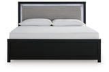 Maeling Black King Upholstered Panel Bed (Online Special Price)