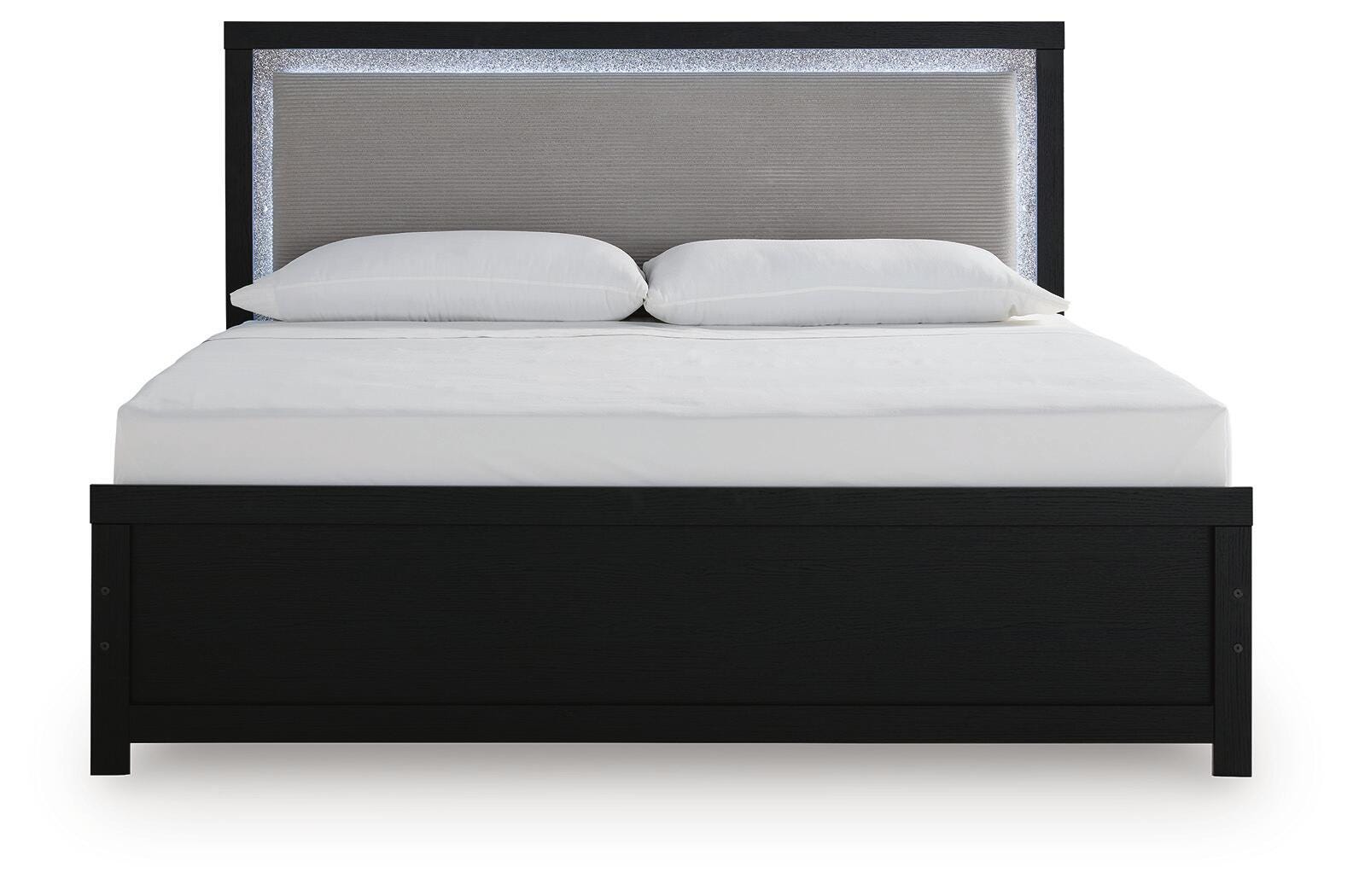 Maeling Black King Upholstered Panel Bed (Online Special Price)