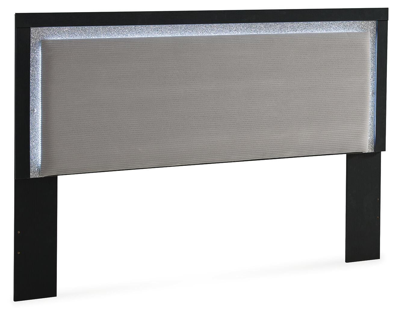 Maeling Black/Gray King UPH Panel Headboard (Online Special Price)