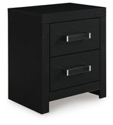 Maeling Black Queen Upholstered Panel Bed, Dresser and Nightstand (Online Special Price)