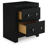 Maeling Black Two Drawer Nightstand