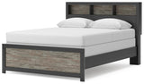 Jonnifer Black/Gray Queen Bookcase Panel Bed