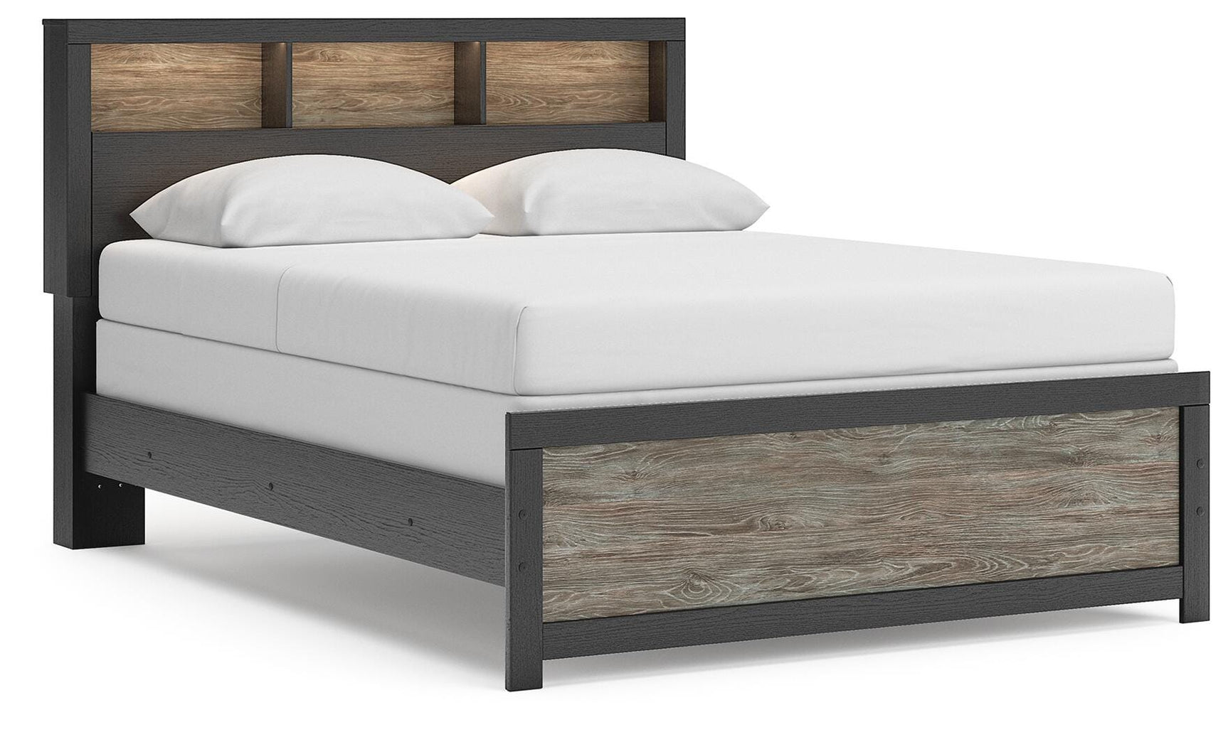 Jonnifer Black/Gray Queen Bookcase Panel Bed (Online Special Price)