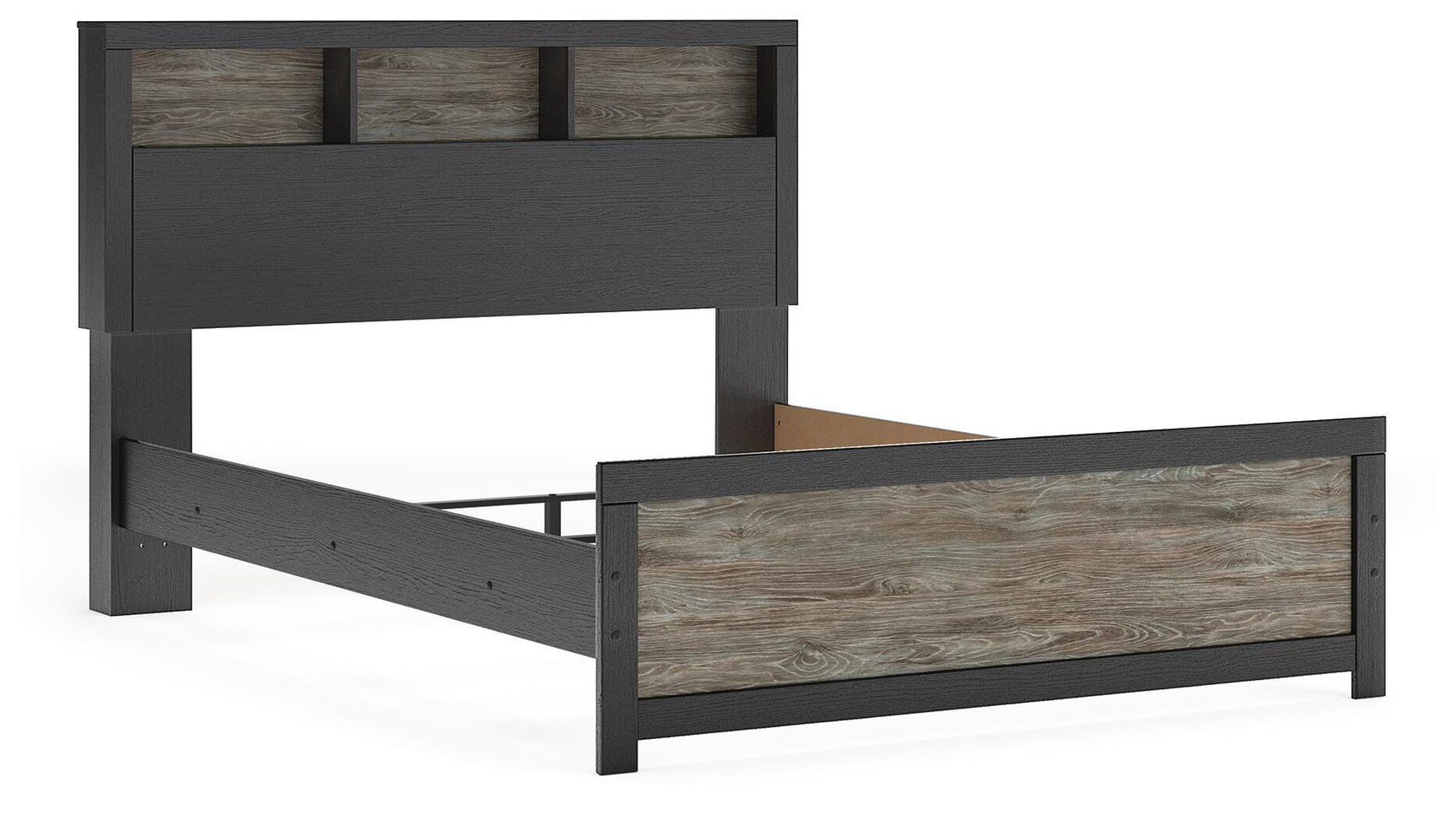 Jonnifer Black/Gray Queen Bookcase Panel Bed (Online Special Price)