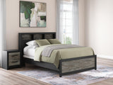 Jonnifer Black/Gray Queen Bookcase Panel Bed (Online Special Price)