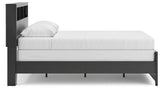 Jonnifer Black/Gray Queen Bookcase Panel Bed