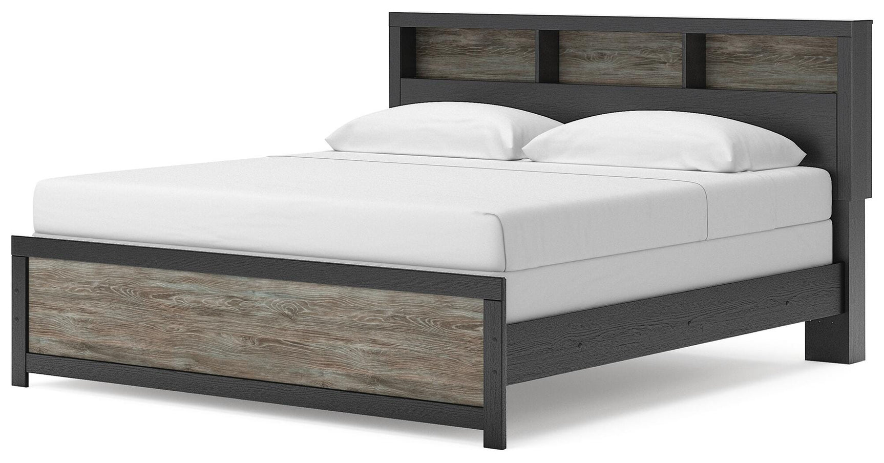 Jonnifer Black/Gray King Bookcase Panel Bed (Online Special Price)