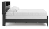 Jonnifer Black/Gray King Bookcase Panel Bed