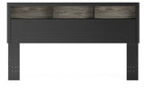 Jonnifer Black/Gray Lighted King Bookcase Headboard