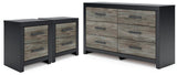Broachmyn Black Dresser and 2 Nightstands