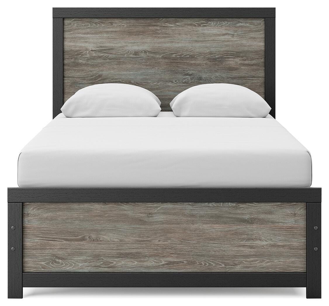 Jonnifer Black/Gray Full Panel Bed