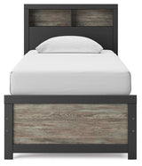 Jonnifer Black/Gray Twin Bookcase Bed