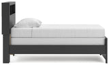Jonnifer Black/Gray Twin Bookcase Bed