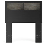 Jonnifer Black/Gray Twin Bookcase Headboard