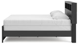 Jonnifer Black/Gray King Bookcase Bed
