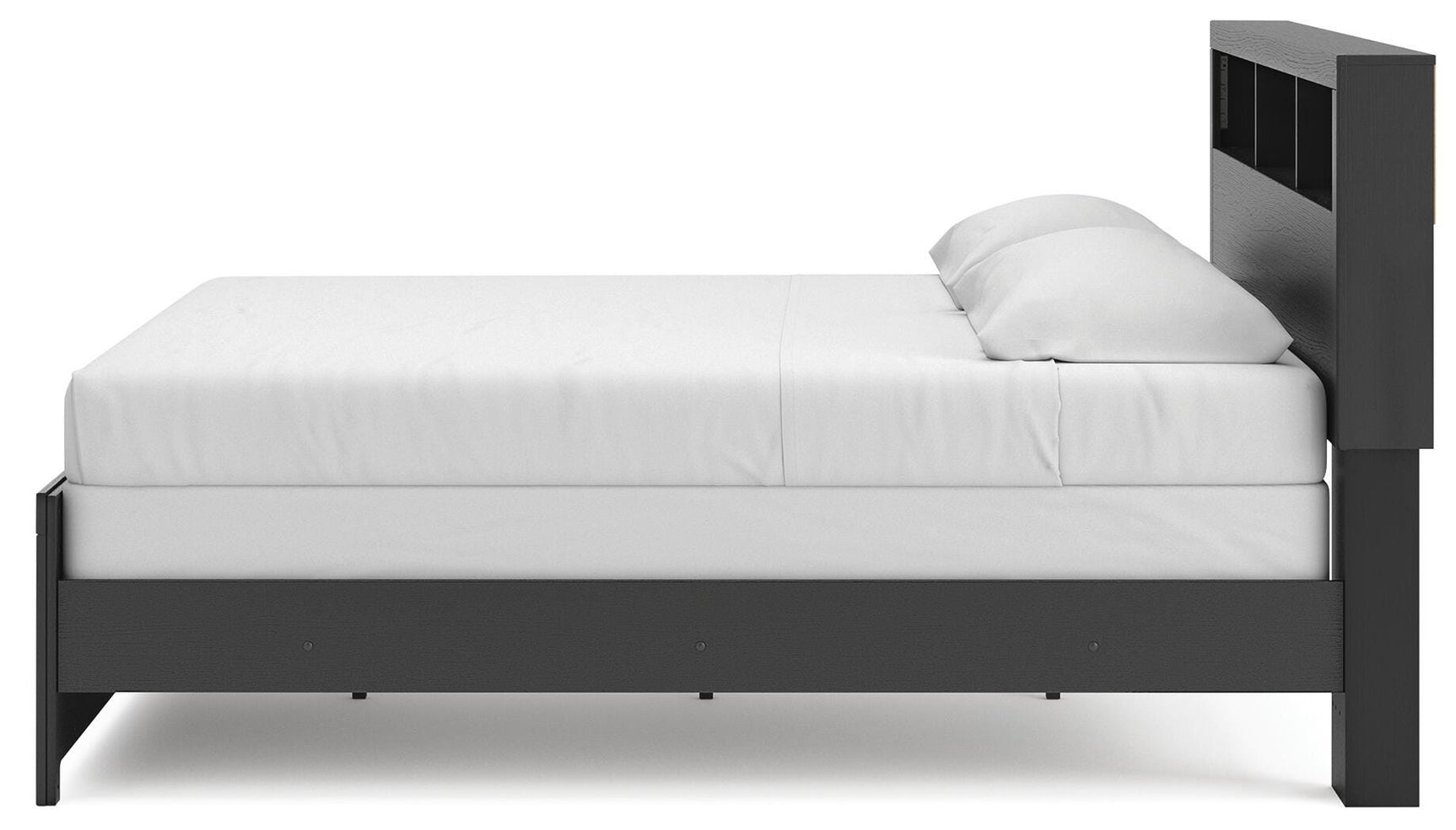 Jonnifer Black/Gray King Bookcase Bed