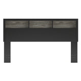 Jonnifer Black/Gray King Bookcase Headboard