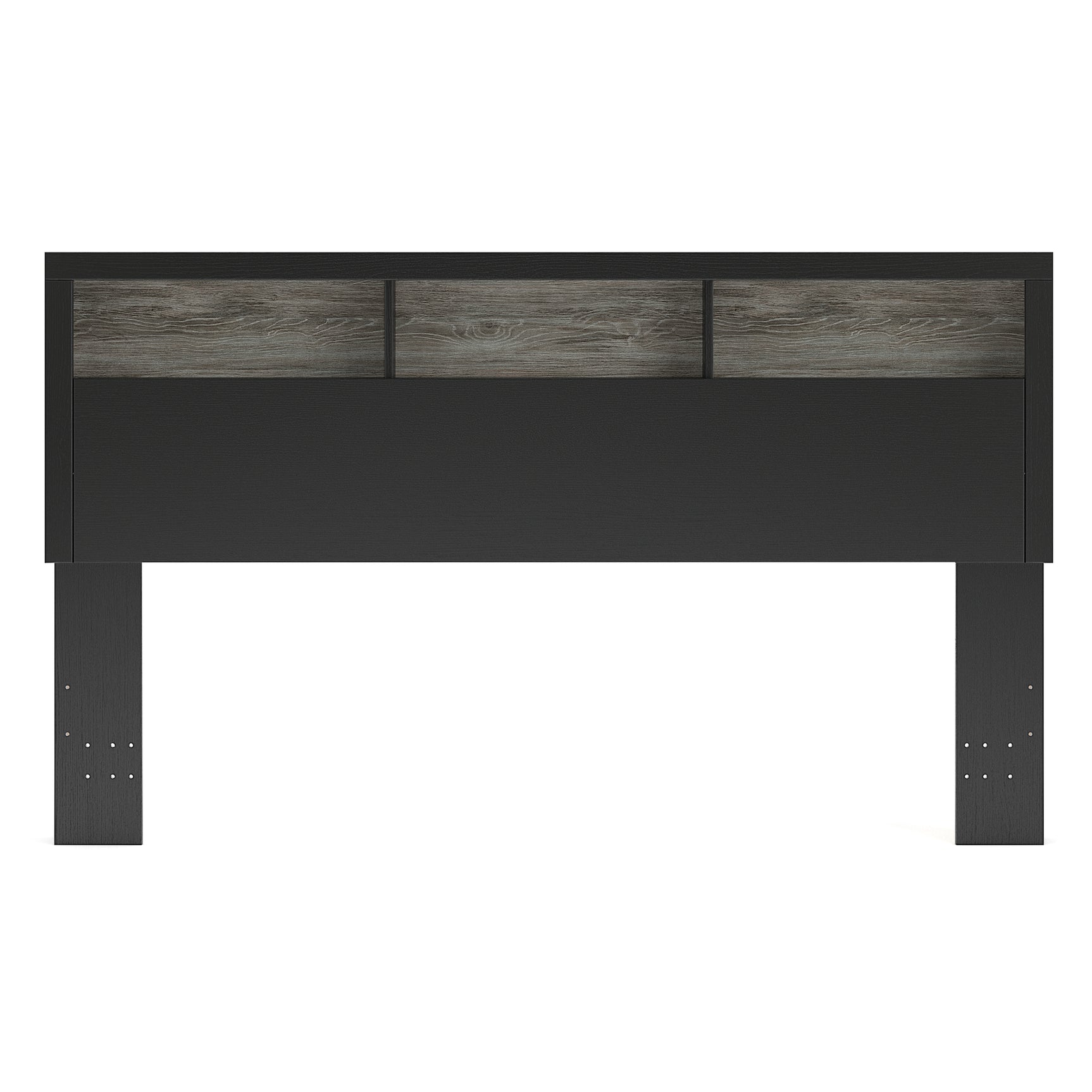 Jonnifer Black/Gray King Bookcase Headboard