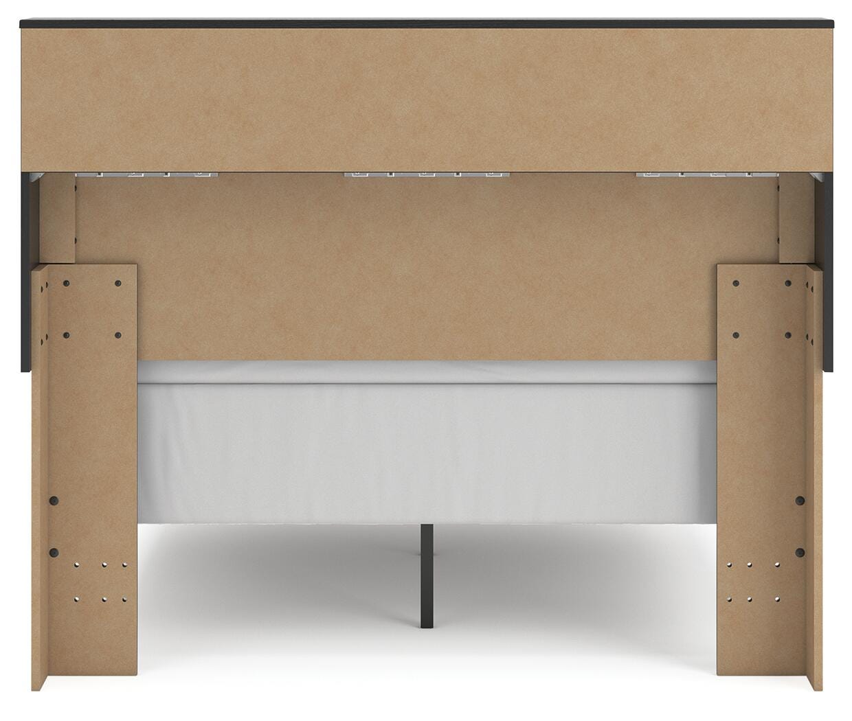 Jonnifer Black/Gray Full Bookcase Bed