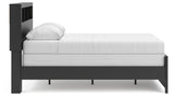 Jonnifer Black/Gray Full Bookcase Bed
